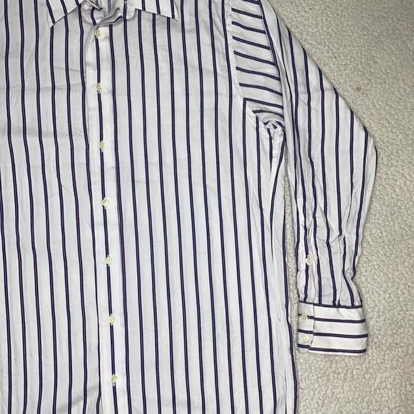 Burberry Striped Long Sleeve Button Down Dress Shirt: Size 15.5x35 - Picture 6 of 13